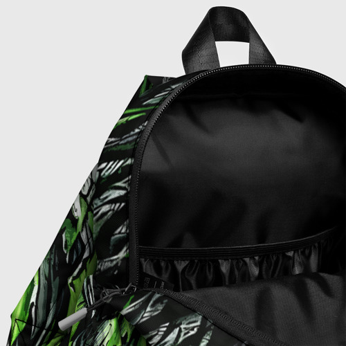 Детский рюкзак 3D с принтом Камень и зелёные полосы, фото #4