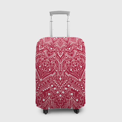 Чехол для чемодана 3D Красно-розовый мандала, цвет 3D печать