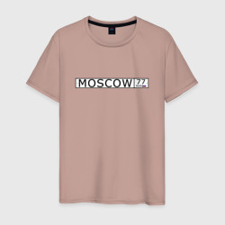 Мужская футболка хлопок Moscow - автомобильный номер на английском