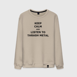 Мужской свитшот хлопок Keep calm and listen to thrash metal