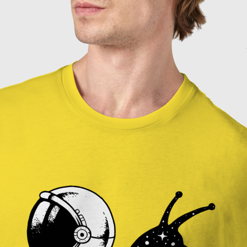 Мужская футболка хлопок с принтом Космическая улитка, фото #4