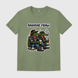 Мужская футболка хлопок Плохие Гены - крокодилы с вредными привычками