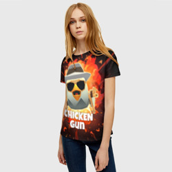 Женская футболка 3D Чикен Ган - взрыв - фото 2