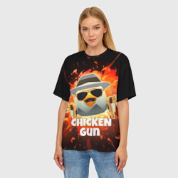 Женская футболка oversize 3D Чикен Ган - взрыв - фото 2