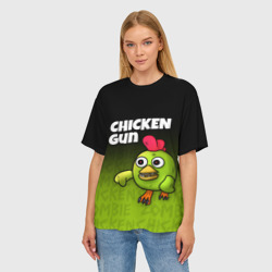 Женская футболка oversize 3D Chicken Gun - Zombie Chicken - фото 2