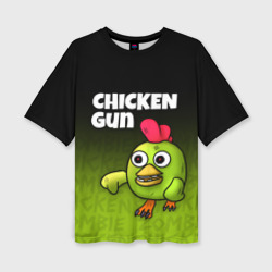 Женская футболка oversize 3D Chicken Gun - Zombie Chicken