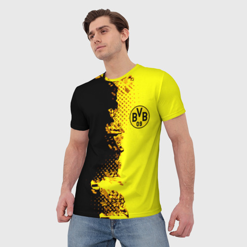 Мужская футболка 3D Borussia fc sport краски, цвет 3D печать - фото 3