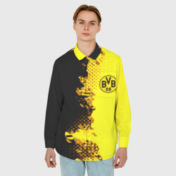 Мужская рубашка oversize 3D Borussia fc sport краски - фото 2