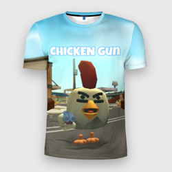 Мужская футболка 3D Slim Chicken Gun - shooter