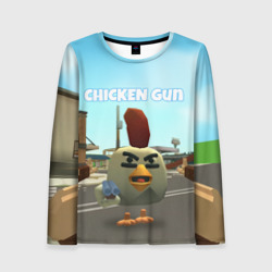 Женский лонгслив 3D Chicken Gun - shooter