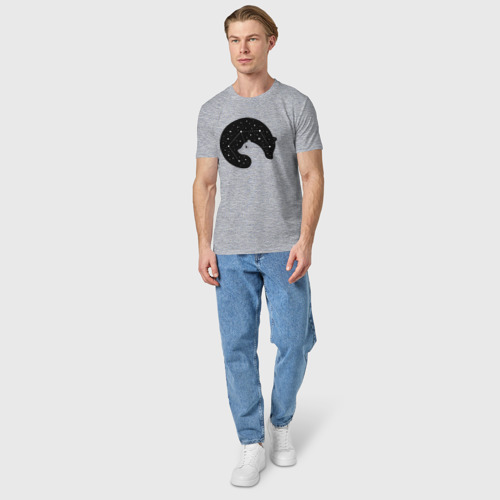 Мужская футболка хлопок Медведица, цвет меланж - фото 5