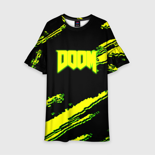 Детское платье 3D Doom кислотное лого краски, цвет 3D печать