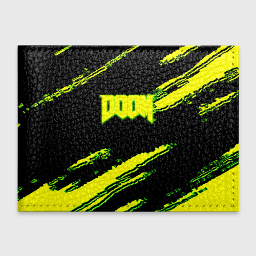 Обложка для студенческого билета Doom кислотное лого краски, цвет черный