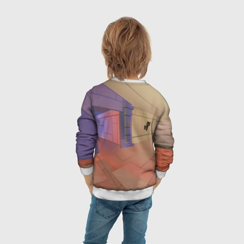 Детский свитшот 3D с принтом Чикен ган - скрин, вид сзади #2