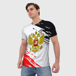 Мужская футболка 3D Россия имперские краски текстура - фото 2