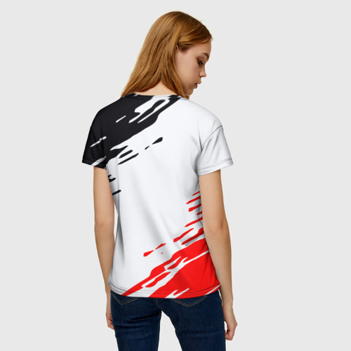 Женская футболка 3D с принтом Россия имперские краски текстура, вид сзади #2
