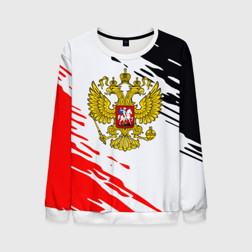 Мужской свитшот 3D с принтом Россия имперские краски текстура, вид спереди #2