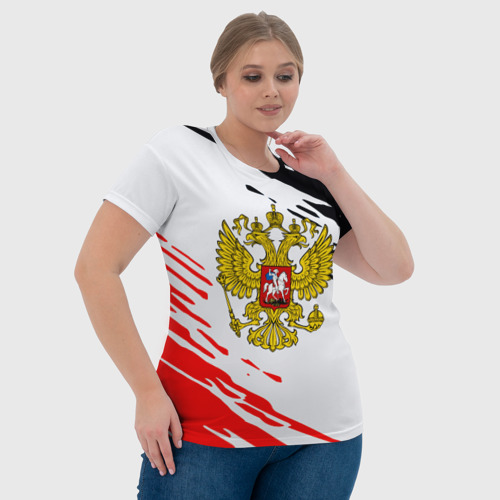 Женская футболка 3D с принтом Россия имперские краски текстура, фото #4