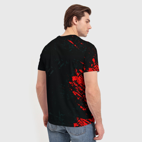 Мужская футболка 3D с принтом 7 Days to Die краски текстура, вид сзади #2