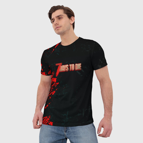 Мужская футболка 3D с принтом 7 Days to Die краски текстура, фото на моделе #1