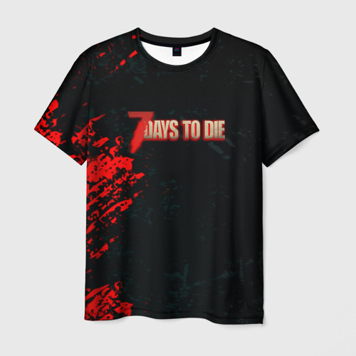 Мужская футболка 3D с принтом 7 Days to Die краски текстура, вид спереди #2