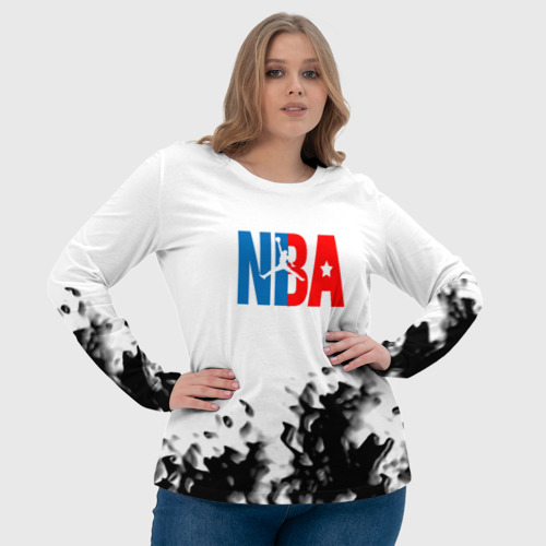 Женский лонгслив 3D Basketball краски, цвет 3D печать - фото 6