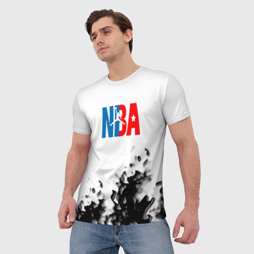 Мужская футболка 3D Basketball краски, цвет 3D печать - фото 3