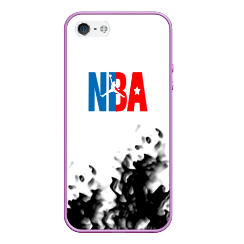 Чехол для iPhone 5/5S матовый Basketball краски, цвет сиреневый