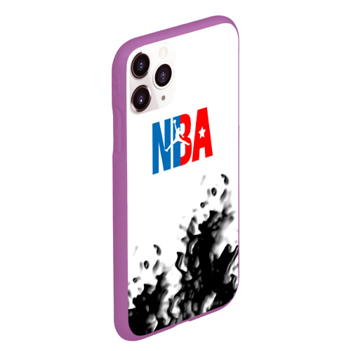 Чехол для iPhone 11 Pro Max матовый Basketball краски, цвет фиолетовый - фото 3