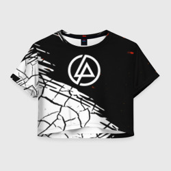 Женская футболка Crop-top 3D Linkin park abstraction rock