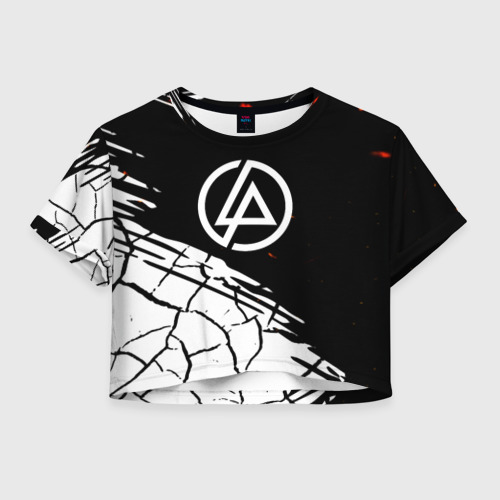 Женская футболка Crop-top 3D Linkin park abstraction rock, цвет 3D печать