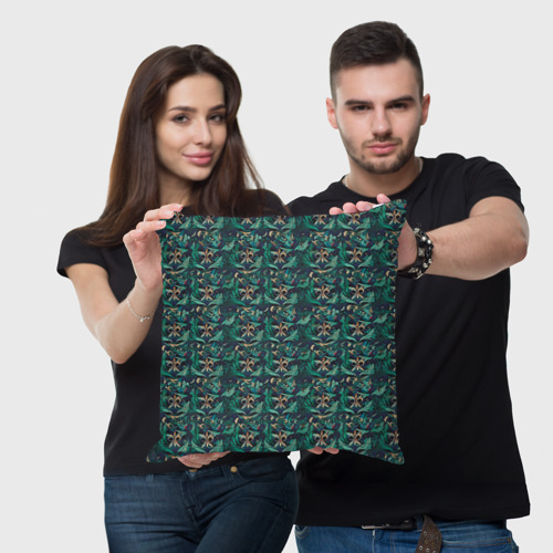 Подушка 3D Luxury green abstract pattern - фото 3