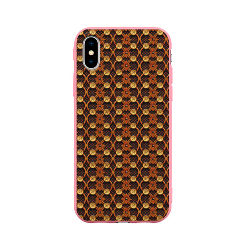 Чехол для iPhone X матовый с принтом Luxury abstract  geometry pattern, вид спереди #2