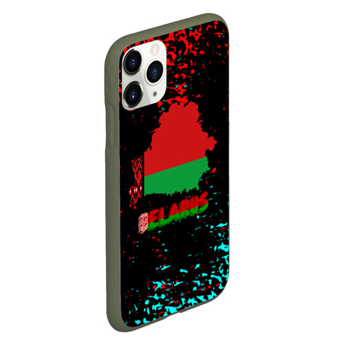 Чехол для iPhone 11 Pro матовый Belarus страна краски , цвет темно-зеленый - фото 3