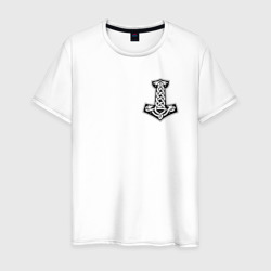 Мужская футболка хлопок Символика молот тора на груди