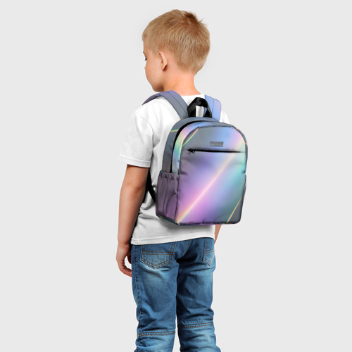 Детский рюкзак 3D с принтом Металлическая голография, фото на моделе #1