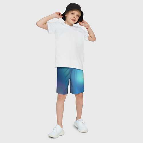 Детские спортивные шорты 3D с принтом Легкая голография, фото на моделе #1