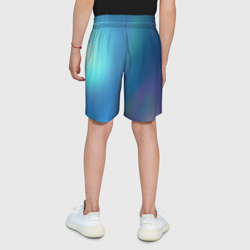 Детские спортивные шорты 3D с принтом Легкая голография, вид сзади #2
