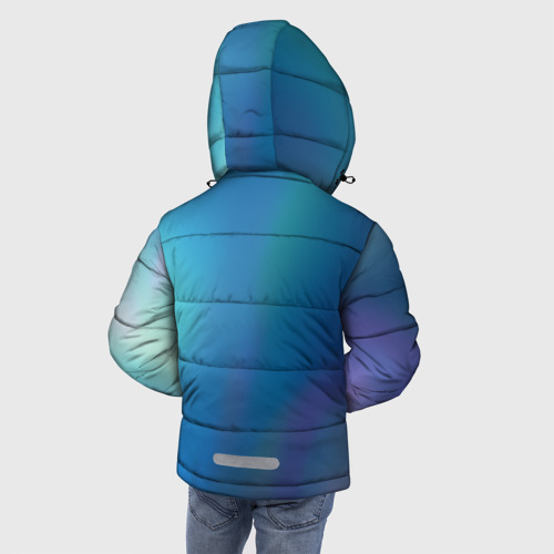 Зимняя куртка для мальчиков 3D с принтом Легкая голография, вид сзади #2