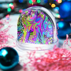 Игрушка Снежный шар Психоделический глитч - фото 2