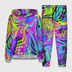 Женский костюм с толстовкой 3D Психоделический глитч