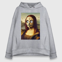 Mona Lisa in a mask - steampunk – Худи оверсайз из хлопка с принтом купить со скидкой в -20%