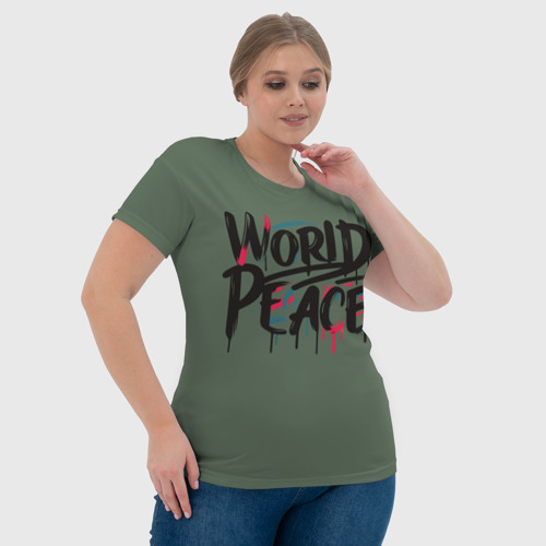 Женская футболка 3D Дизайн за мир, цвет 3D печать - фото 6