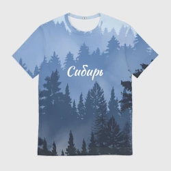 Мужская футболка 3D Сибирь леса