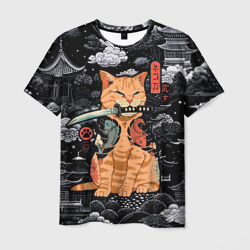 Рыжий кот самурай с саблей – Футболка с принтом купить со скидкой в -26%