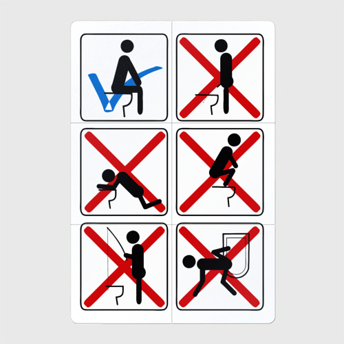 Магнитный плакат 2x3 с принтом Прикольные правила поведения в туалете, вид спереди №1
