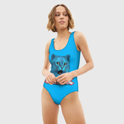Женский купальник 3D Roblox синий кот