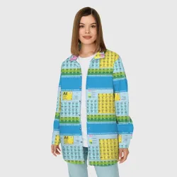 Женская рубашка oversize 3D Узор из таблицы Менделеева - фото 2