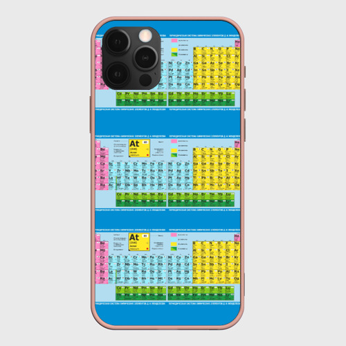 Чехол для iPhone 12 Pro Max с принтом Узор из таблицы Менделеева, вид спереди #2