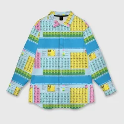 Женская рубашка oversize 3D Узор из таблицы Менделеева